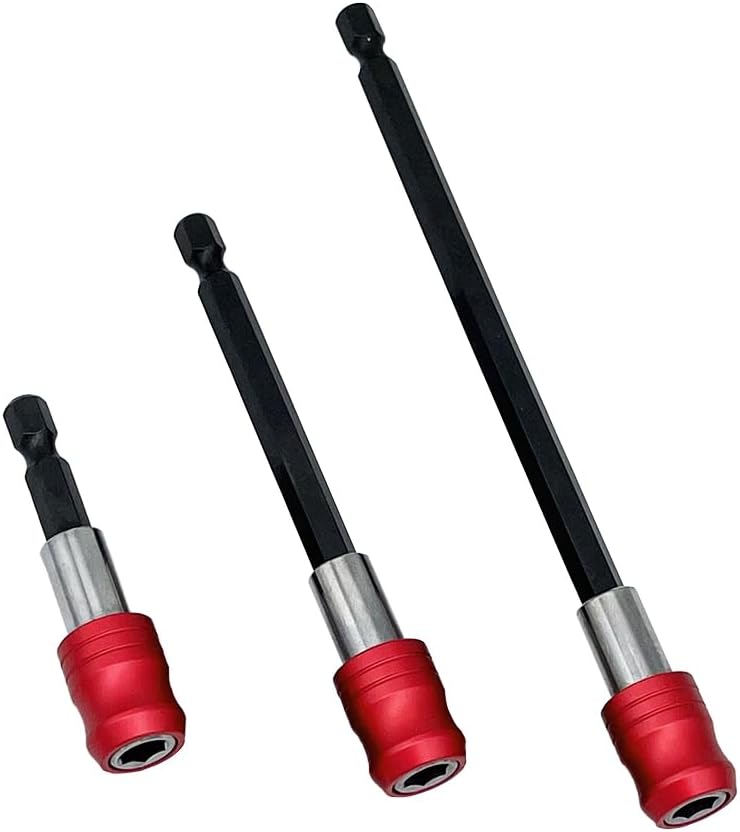 Sztuki magnetycznych przedłużaczy 1/4" z sześciokątnym trzpieniem do śrubokrętów, uchwyt do szybkiej wymiany bitów 60/100/150 mm
