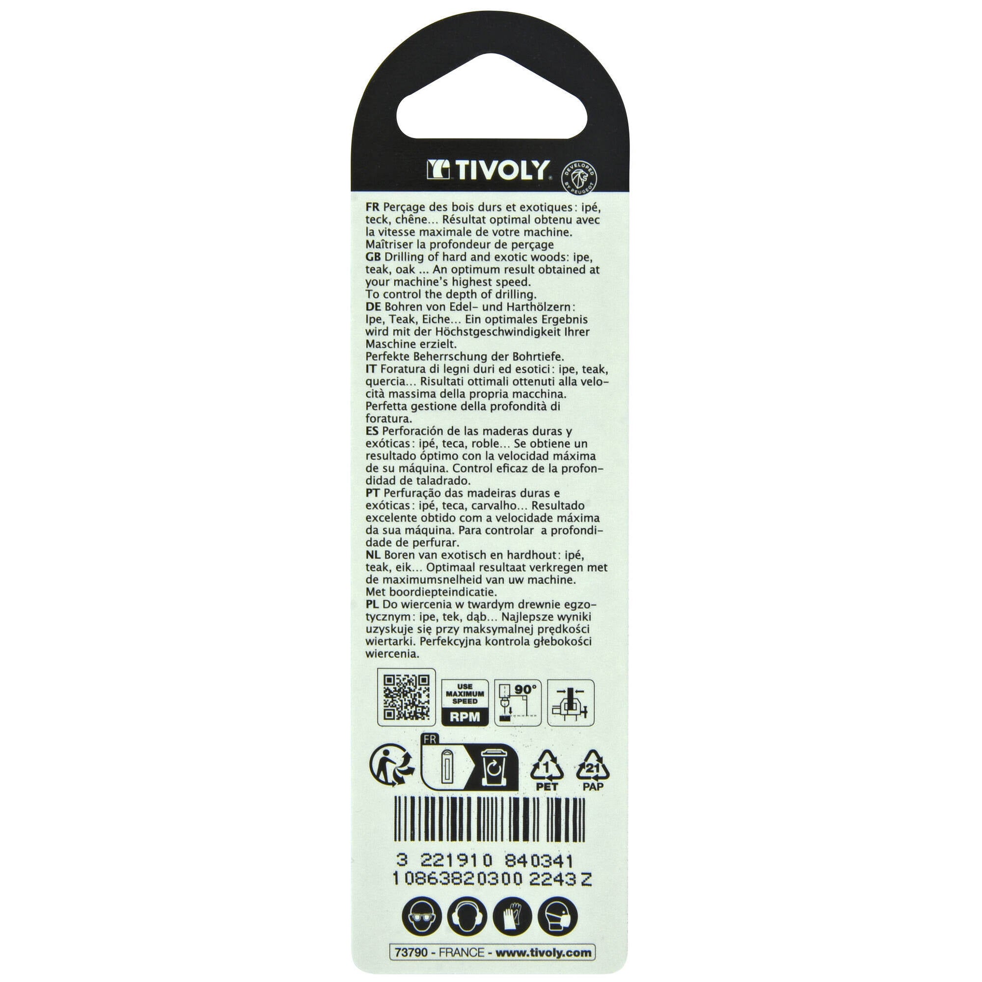 Foret bois 3 pointes -Queue cylindrique -Gradué SLR Ø: 3 / L: 61 / TIVOLY - 3