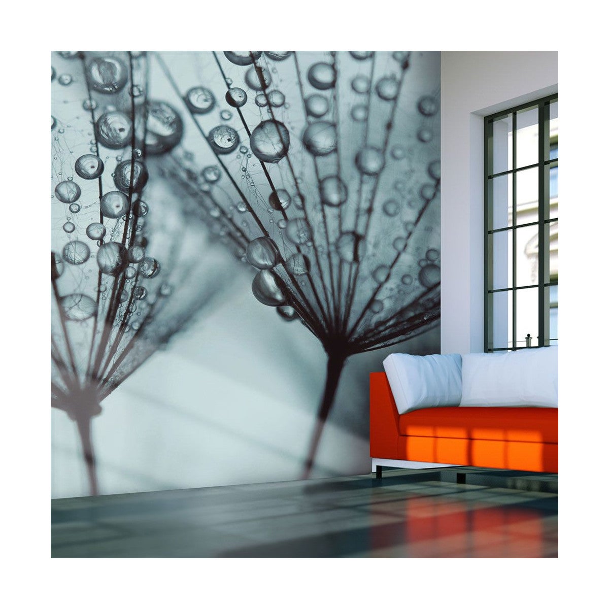 Papier Peint "Pissenlit Bleu Turquoise" 193 x 250 cm | Leroy Merlin