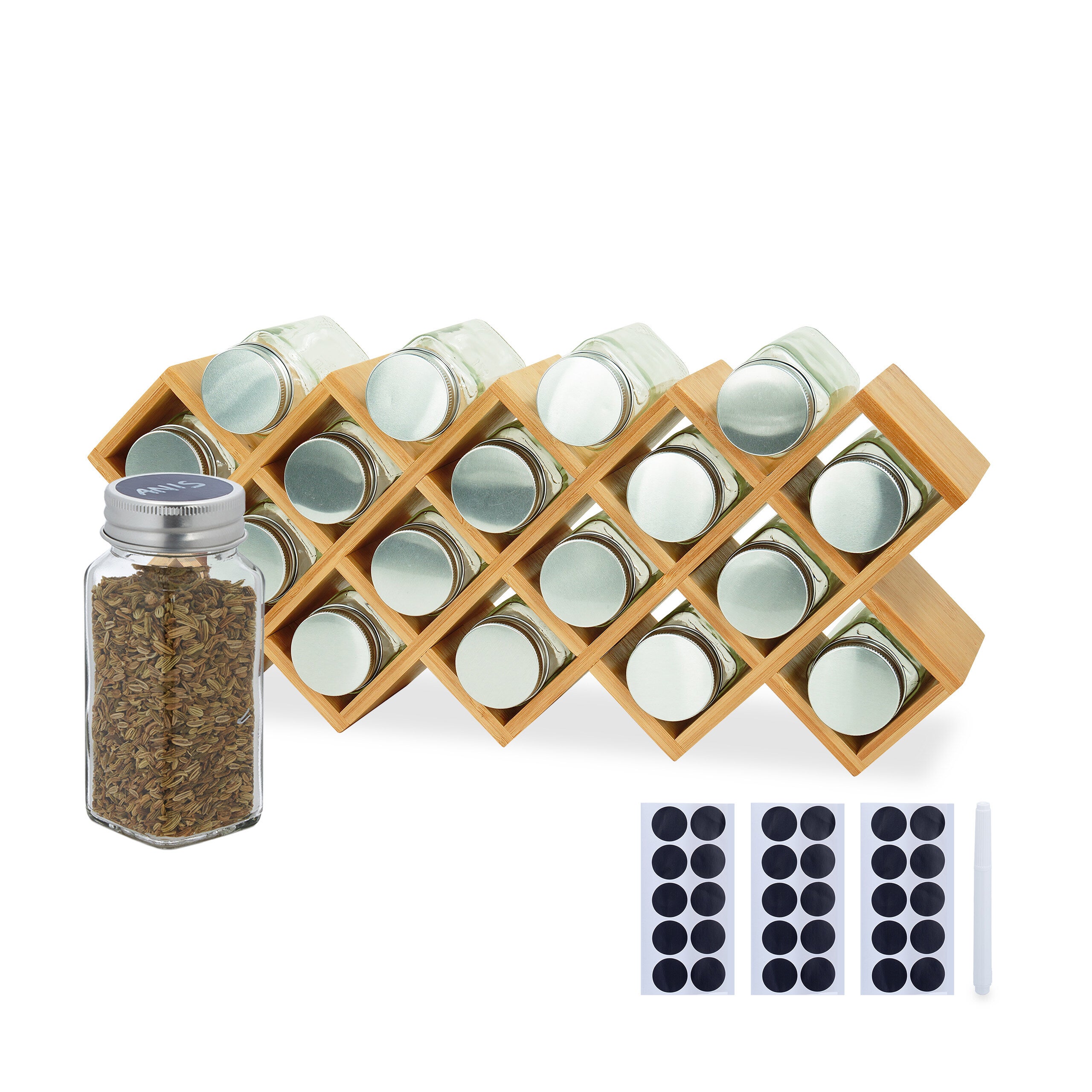 Set di Mobili in Bambù Composto di Armadio Aperto per Guardaroba Asta Porta Abiti Scaffale da Terra a 5 Scomparti Semiaperti color Naturale [en.casa] | Leroy Merlin