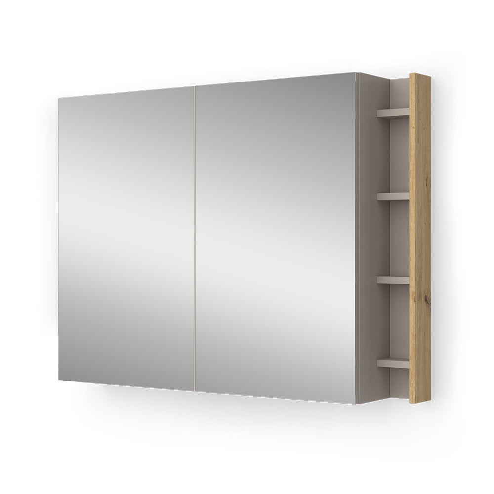 Vicco Szafka z lustrem w łazience Edelin, Kaszmir, 100 x 75 cm z półkami
