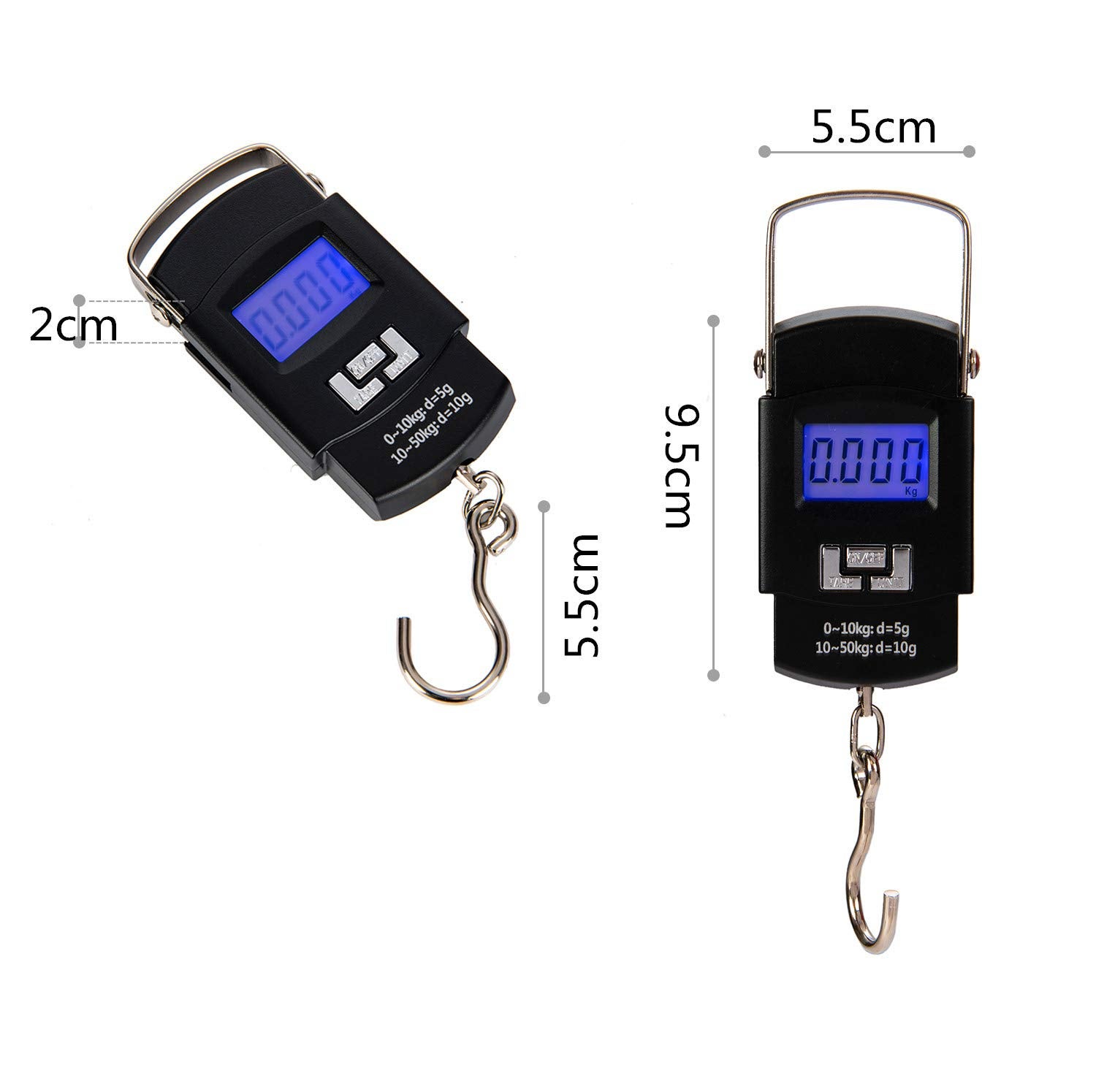 Bilancia Digitale Per Pesca Delphin 50kg Con Metro A Nastro LED – Portatile