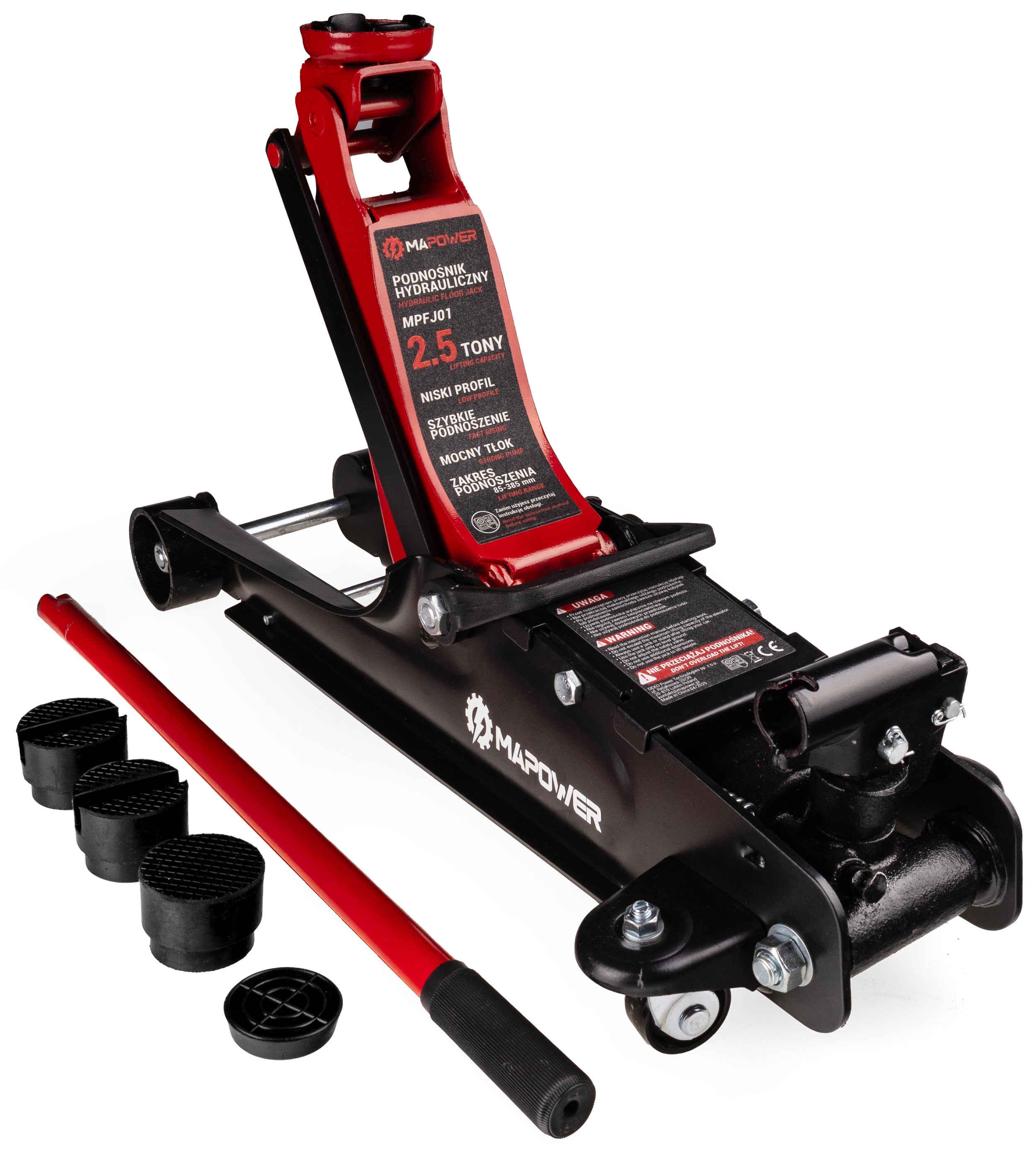 Podnośnik samochodowy hydrauliczny MAPOWER MPFJ01 żaba lewarek 85-385 mm 2.5 T