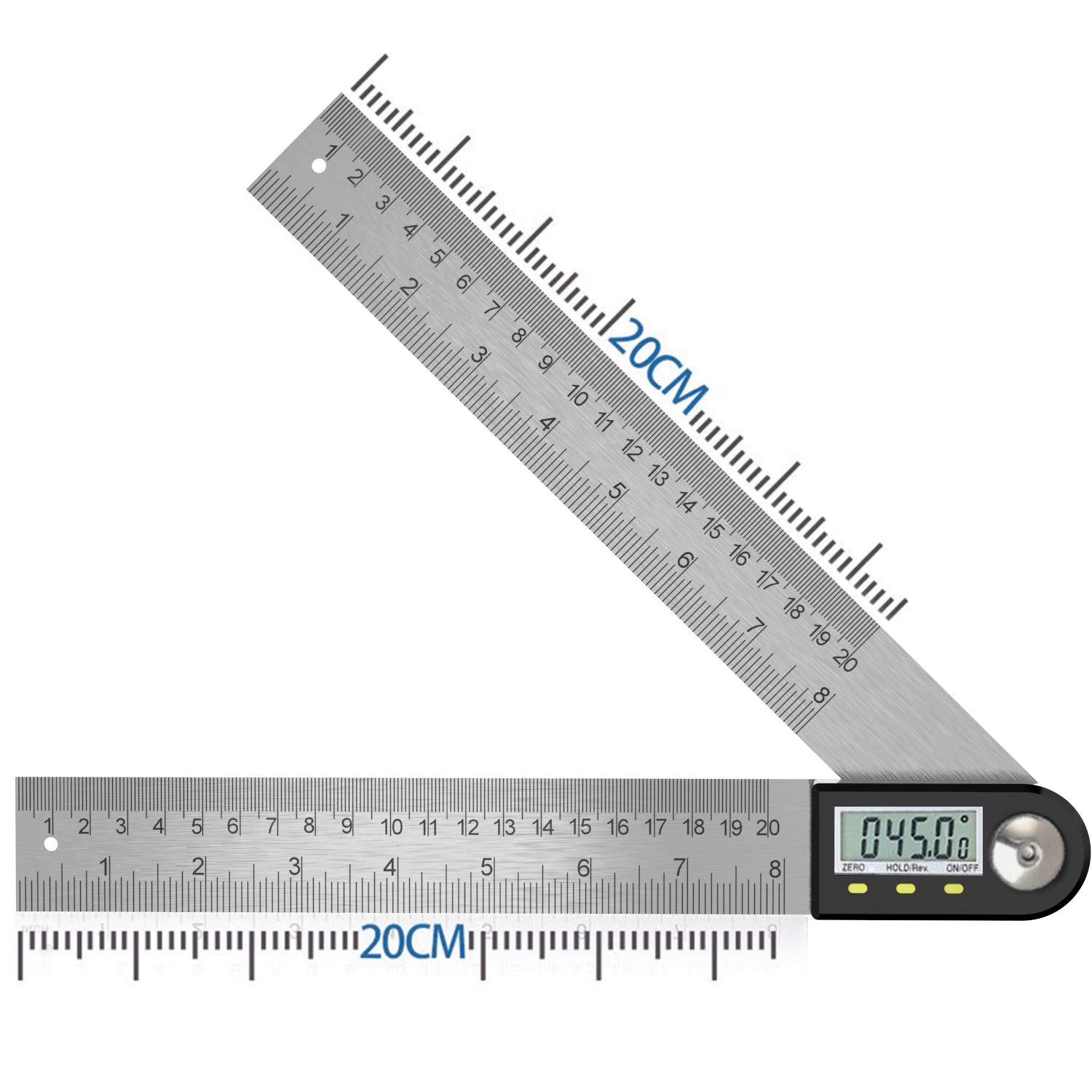 Cyfrowy inklinometr 0-360°, kątomierz ze stali nierdzewnej z ekranem LCD do obróbki drewna, budownictwa i napraw.