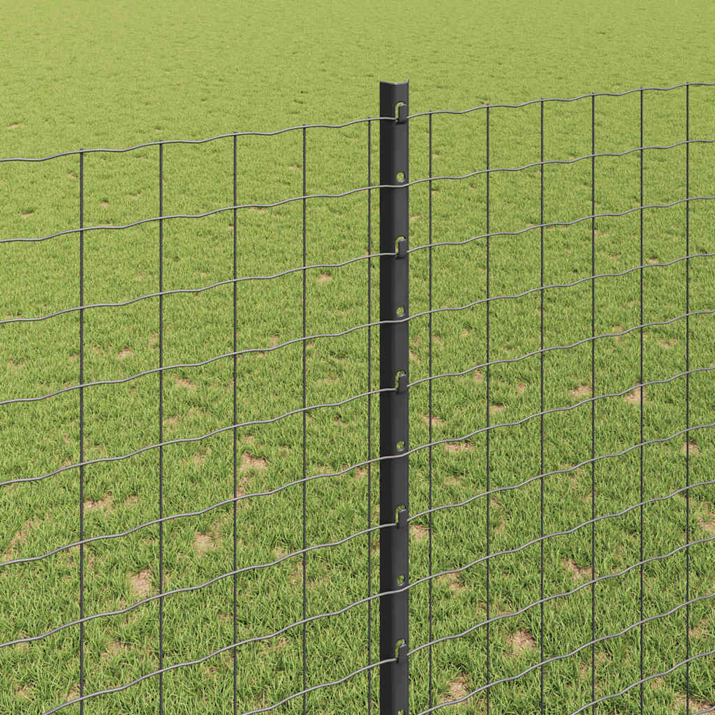 vidaXL Poteau de clôture. 5 pcs Gris 160 cm Acier - 4
