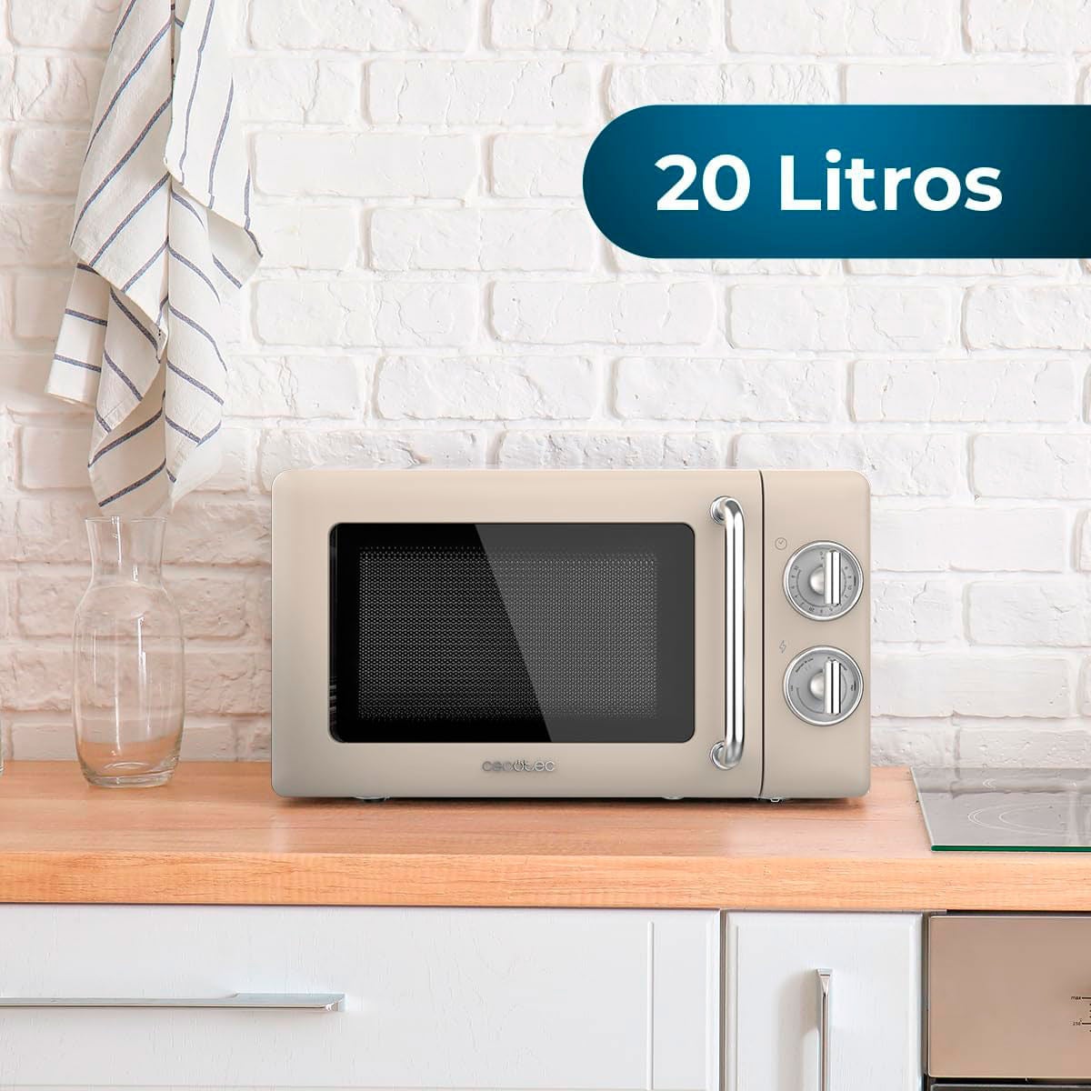 MICROONDAS CECOTEC 01704 PROCLEAN 3010 20L 700W S/GRILL RETRO BEIGE - 6