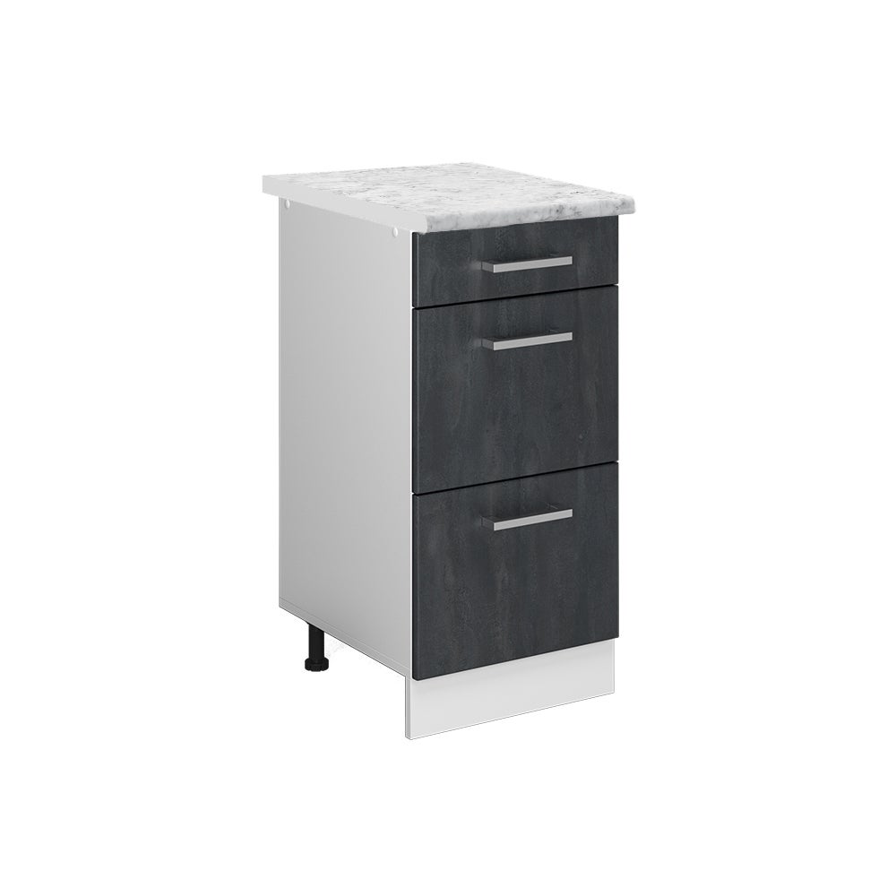 Vicco Szafka dolna do kuchni R-Line, Czarny beton, 40 cm BP Marmur