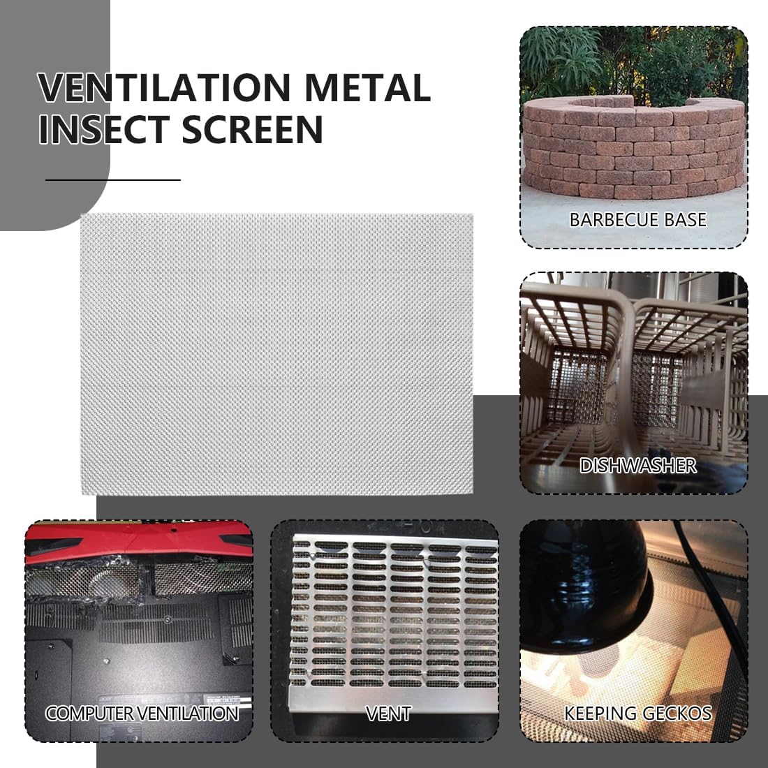 1pcs Grille Inox, 304 Acier Inoxydable Maille Fine, 30x21cm Grillage Anti-Insectes Métallique, Grille Anti-Rongeur, Moustiquaire en Métal - 4