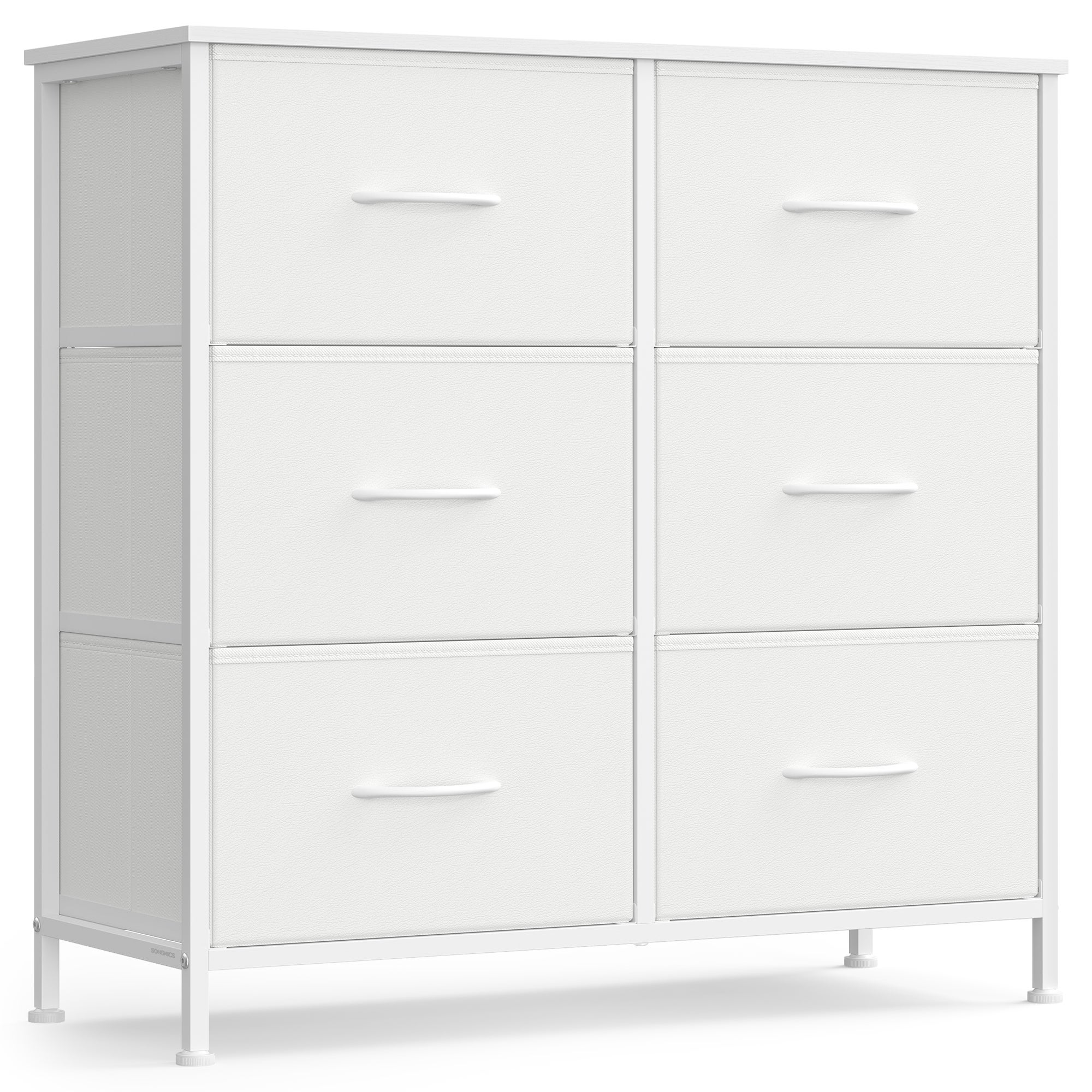 UEV Cassettiera Bianca Camera da Letto, Comò 4 Cassetti con Motivi a Marmo, Mobile in Legno, Credenza per Soggiorno, Corridoio, Scandinavia, 34P x 60l x 94H cm, Bianco