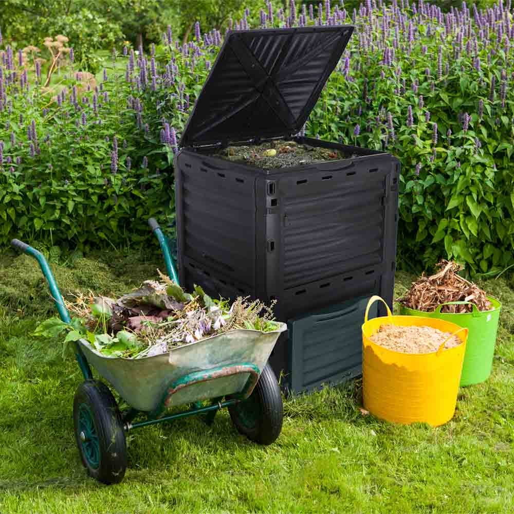 Composteur de jardin 300 L - 83 x 61 x 61 cm en plastique, Polypropylène - 8