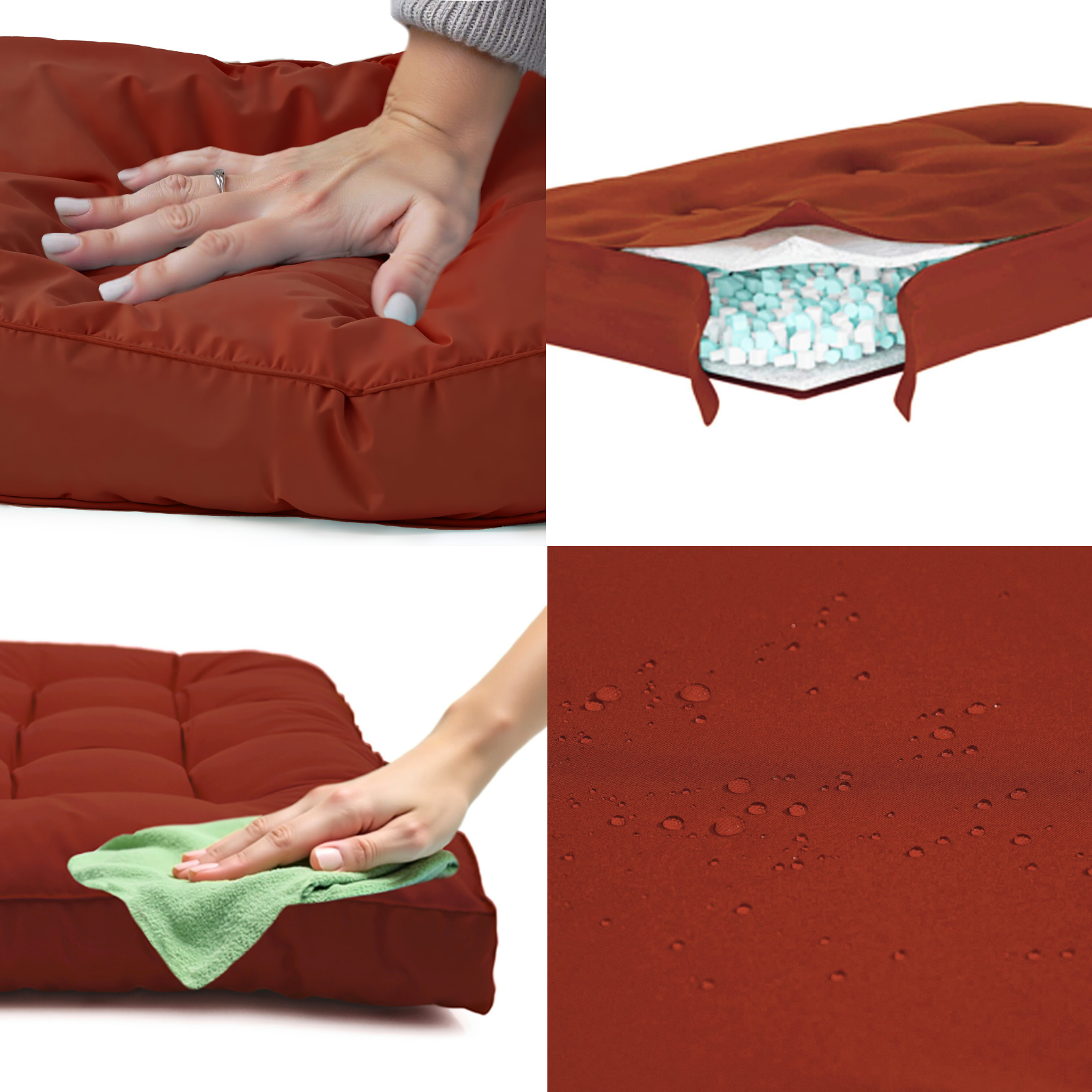 Lot coussins extérieur pour palette terracotta 120x80 Imperméables Anti-UV DECOARTS - 4