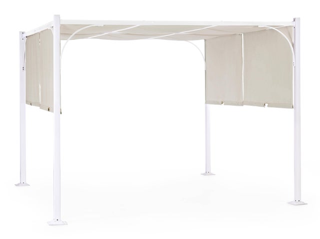 Bizzotto Gazebo Cipro 3x3 Bianco Tortora 795461 Acciaio 795461