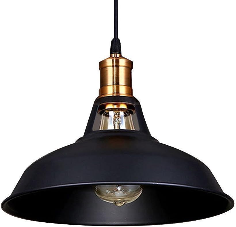 Abat-jour Métal Industriel Vintage Noir E27 22 Cm - Neuf - Décoration Loft