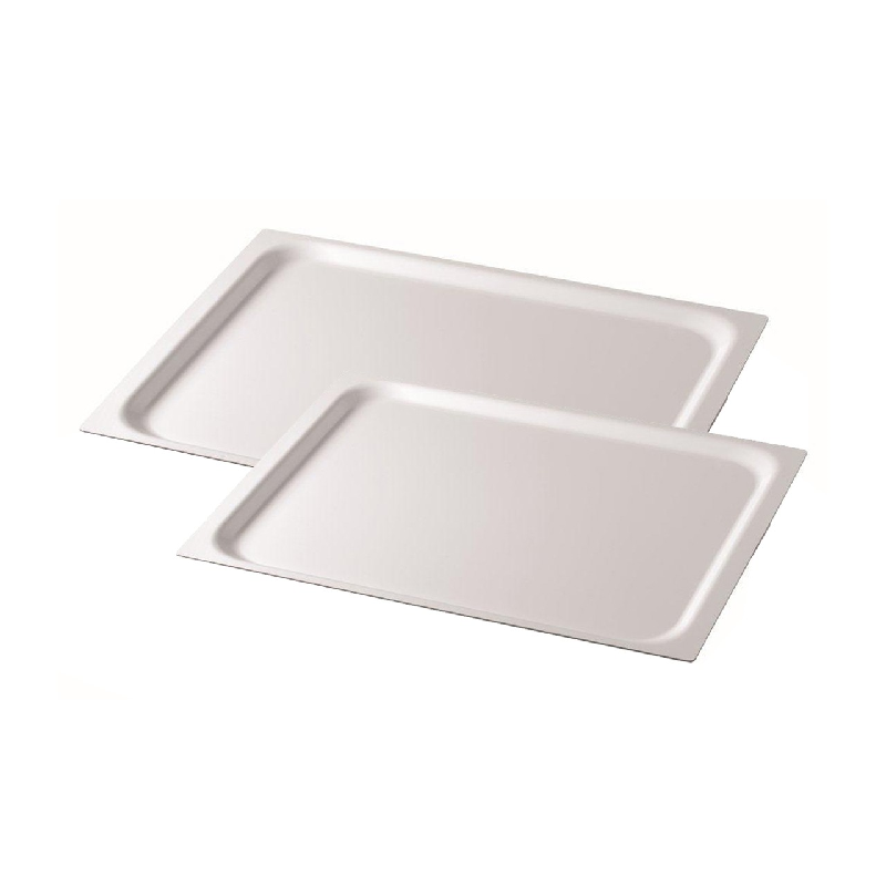 Juego De 3 Bandejas De Servir De Metal Niquelado: 53x32,5 Cm, Apilables, Ideales Para Buffet Y Presentación