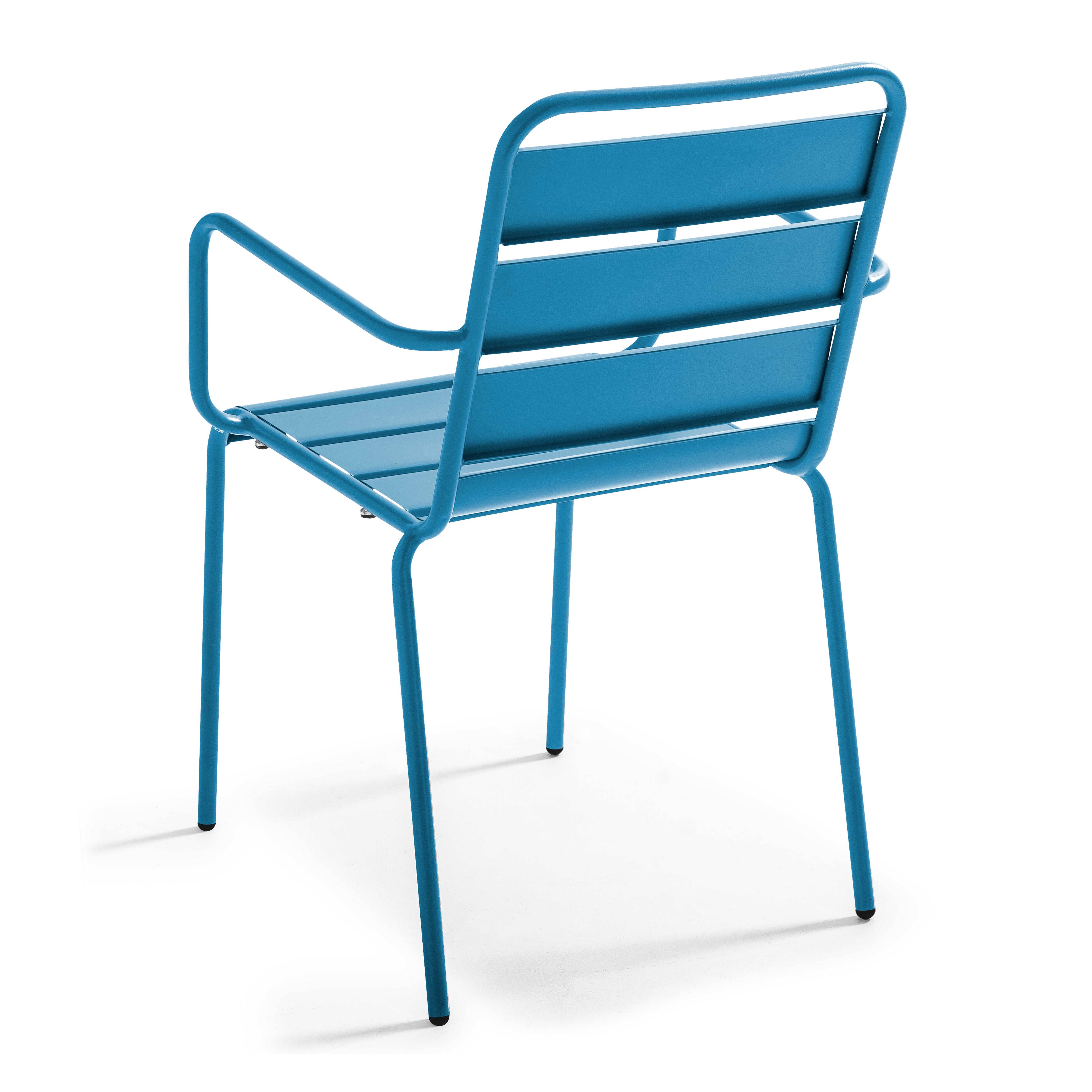 Fauteuil de jardin en métal bleu pacific , Palavas - Oviala - 5