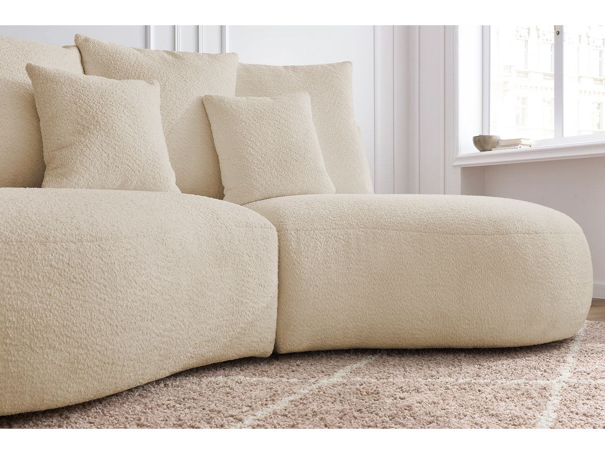 BOBOCHIC Canapé droit fixe 3 places SAINT-GERMAIN tissu bouclette Beige - 6