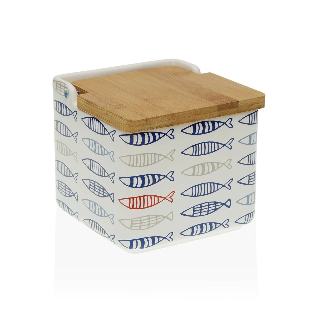 SALIÈRE AVEC COUVERCLE VERSA POISSON 12,2 X 11,5 X 12,2 CM CÉRAMIQUE – SÉNÉGAL