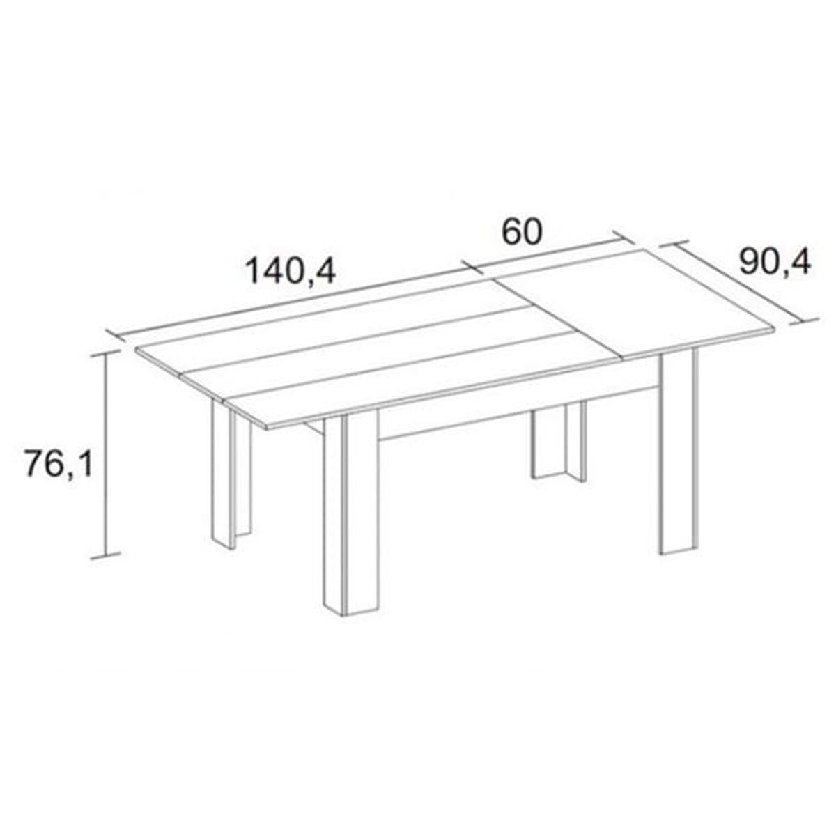 Mesa de comedor Bass extensible blanco mate 76,1x140,4-200x90,4 cm - 3
