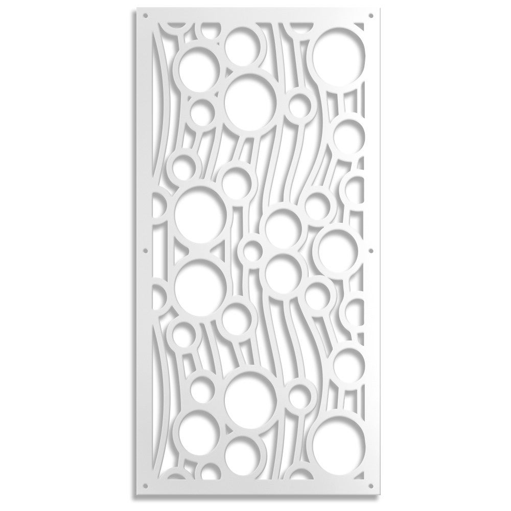 BUBBLES - Panel perforowany z PVC - Biała osłona przeciwsłoneczna, 73x148 cm, grubość 10 mm