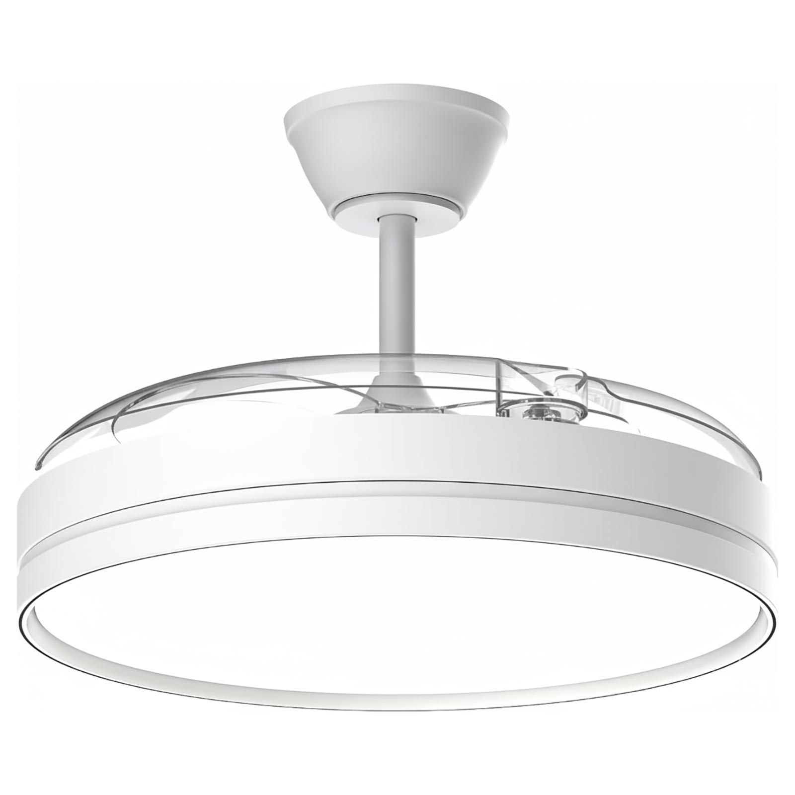 Ventilador Techo LED Aspas Retráctiles Gris: 70W, 2448LM, CCT 3000-4000-6000K, Mando