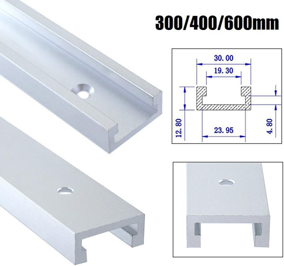 400mm T-Track, rail de guidage coulissant en T de 30 types, rail de guidage pour le travail du bois, rail en alliage d'aluminium, banc de travail - 3