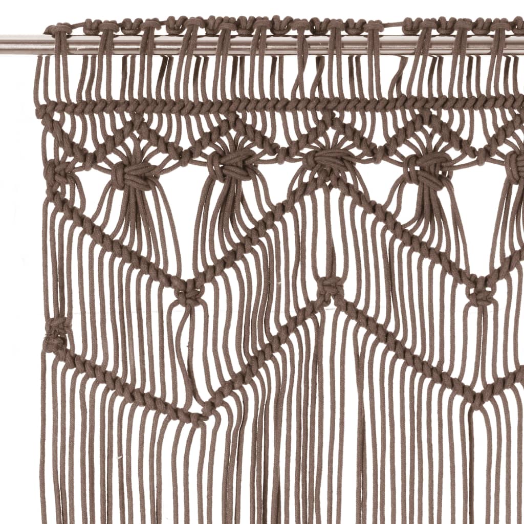 vidaXL Rideau en macramé Taupe 140x240 cm Coton - 3