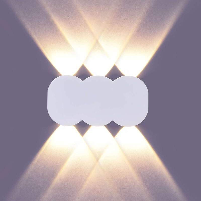 Nowoczesna lampa ścienna wewnętrzna LED 6W, prostokątne oświetlenie ścienne w górę i w dół, aluminiowa lampa ścienna