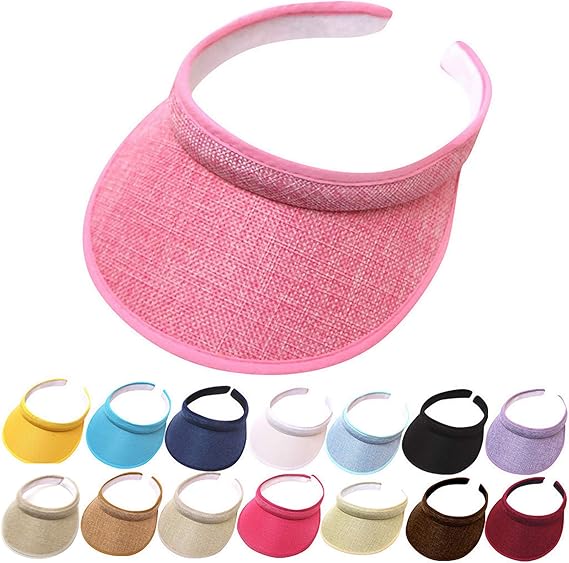Sportowy kapelusz przeciwsłoneczny — lniany — unisex — rozmiar dla dorosłych (55-60 cm) — różowy