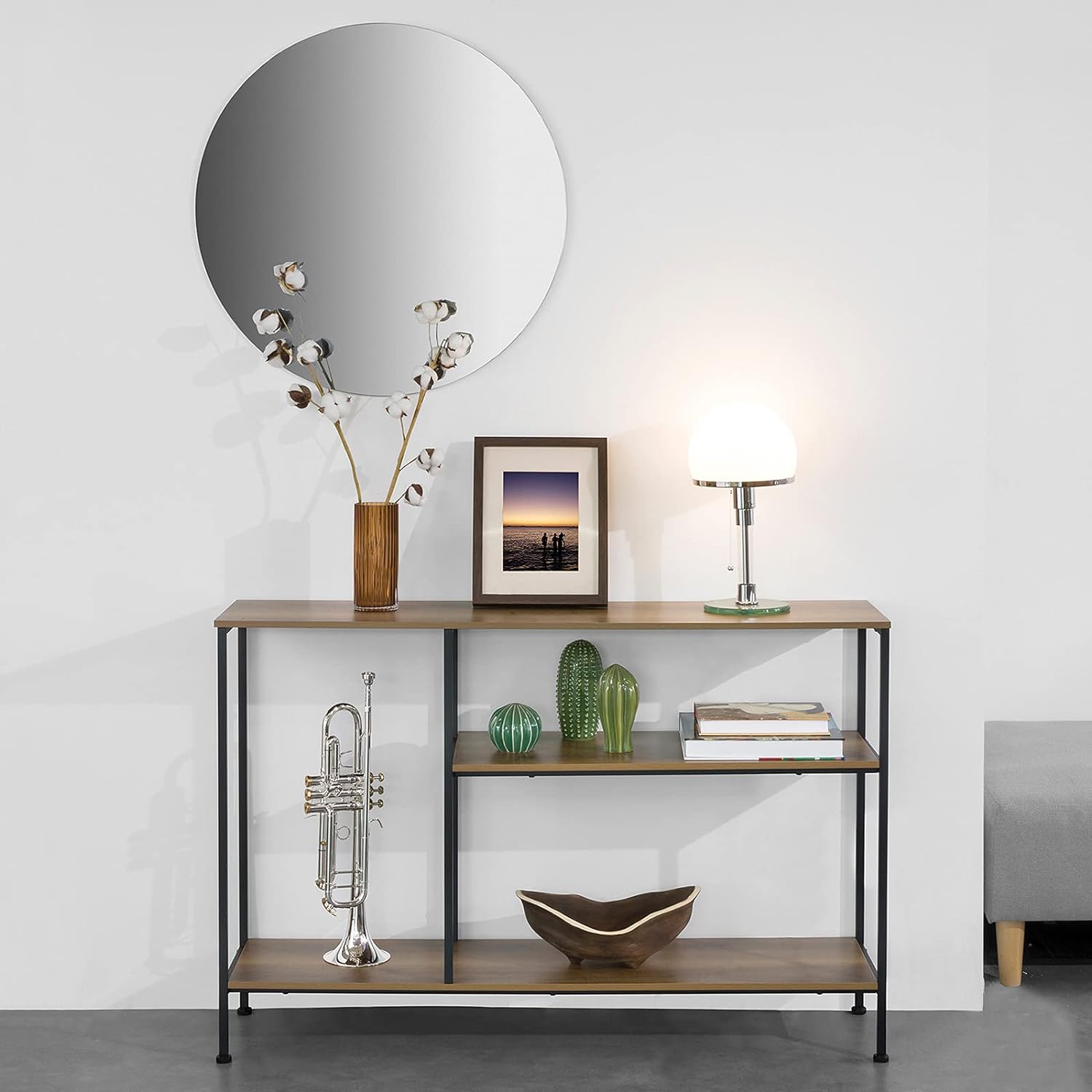 Tavolo Consolle Vintage SoBuy – Legno 120x20x65 Cm, Salvaspazio Per Ingresso O Divano - 3