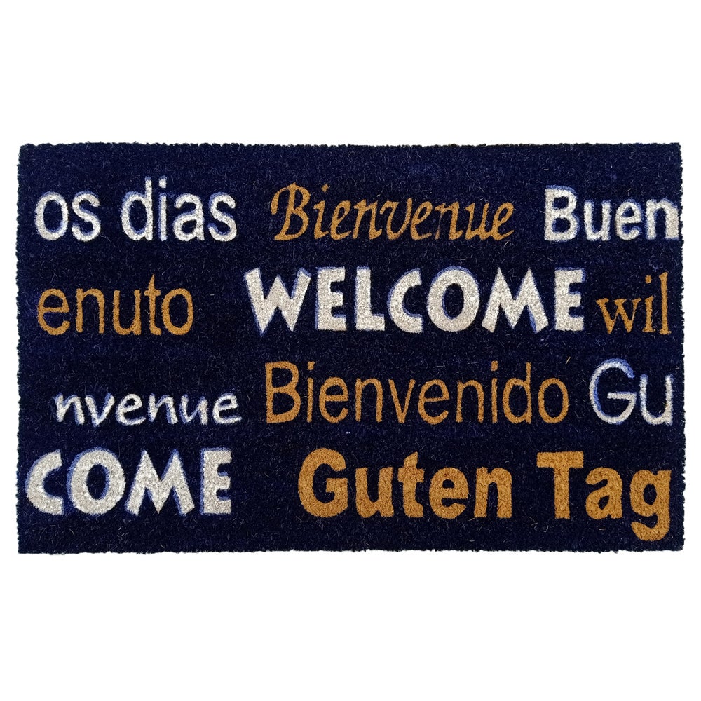 Alfombra de coco 'Welcome / Bienvenue / Bienvenido / Guten Tag' - 50x80 ...