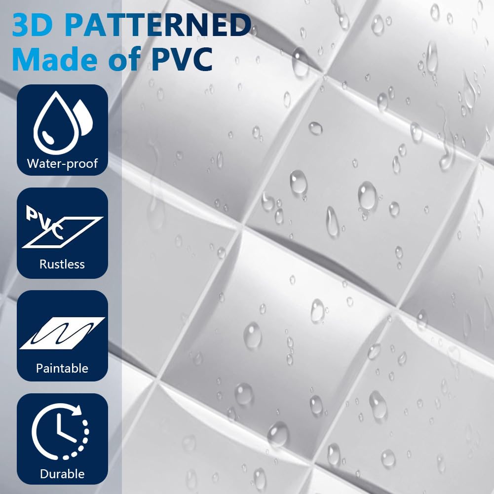 Panneau mural 3D 30*30CM, panneau mural décoratif 3D en PVC, indéformable et imperméable,facile à installer, adapté au mur de jeu, au salon(15 pièces) - 3