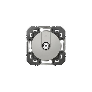 Legrand Dooxie - Presa TV Semplice Bianca - Leg95017 BLC CPT - Ottimizzata Per Ultra HD E 4K - Con Piastra E Meccanismo - Attacco Per Cavo Coassiale