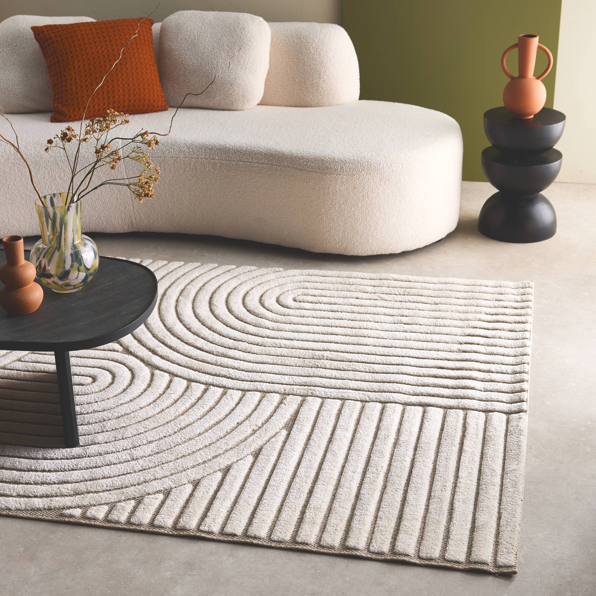 Tappeto interno con archi etnici, beige e crema - 6