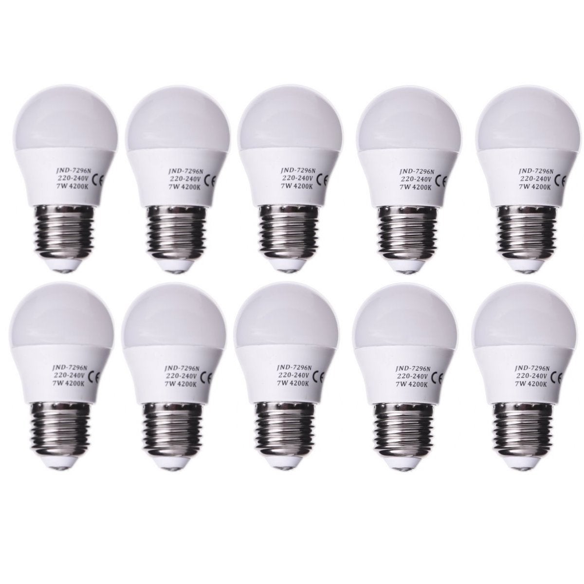 Zestaw 10 mini żarówek LED G45, trzonek E27, 7 W, neutralna biel 4200 K