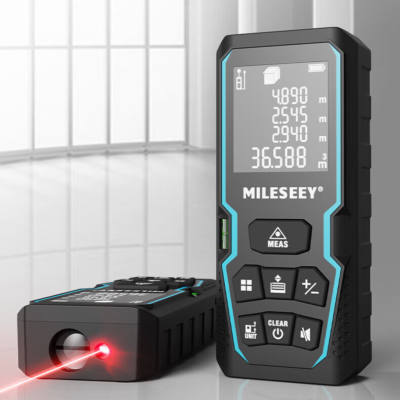 Dalmierz laserowy 50M z cyfrowym wyświetlaczem kąta, elektroniczną kontrolą poziomu, przełącznikiem jednostek metr/cal/ft i trybem Pitagorasa