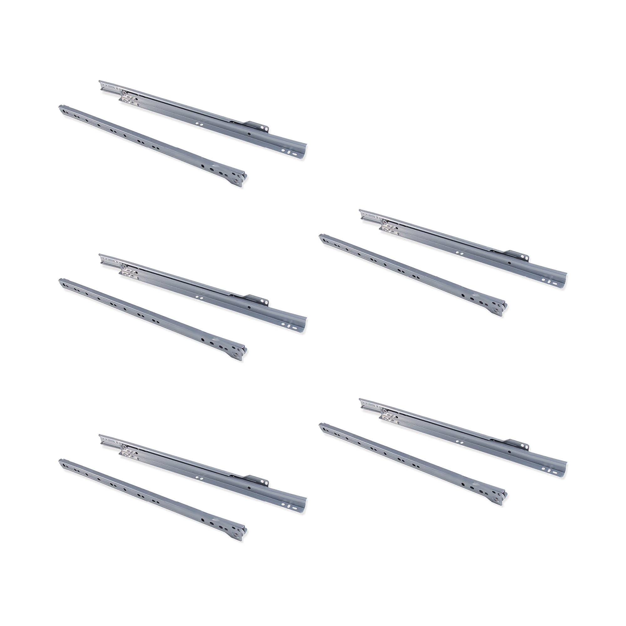Coppia Di Guide A Rullo Per Cassetti Con Fissaggio A Vite, Compatibili Ikea Per Legno E Metallo, 30kg Di Portata (Chiusura Ammortizzata 350 Mm) | Leroy Merlin - 8