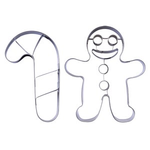 3 formine per biscotti a forma di pan di zenzero, in acciaio inox, set da 3 pezzi