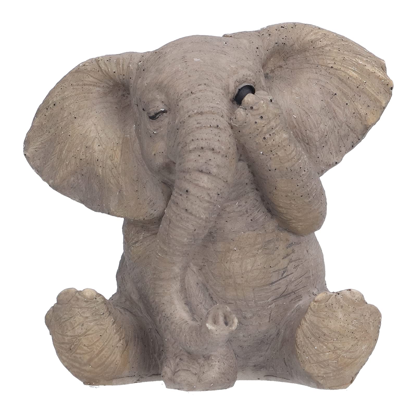Statue éléphant Céramique Noir Et Blanc - Paire Décoration Intérieur Moderne - 10x15 Cm - Symbole Chance Pour Salon, Bureau