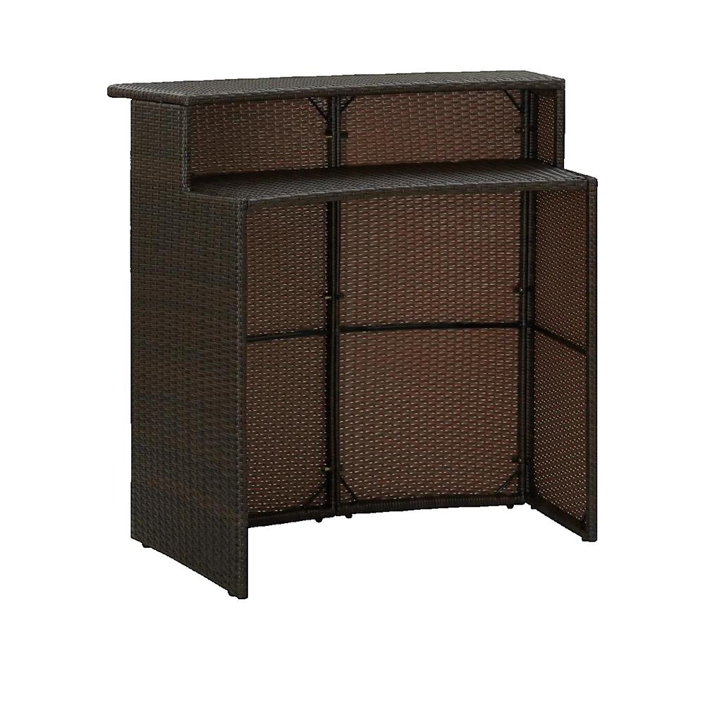 Ensemble de bar de jardin avec coussins 3 pcs Marron vidaXL - 2
