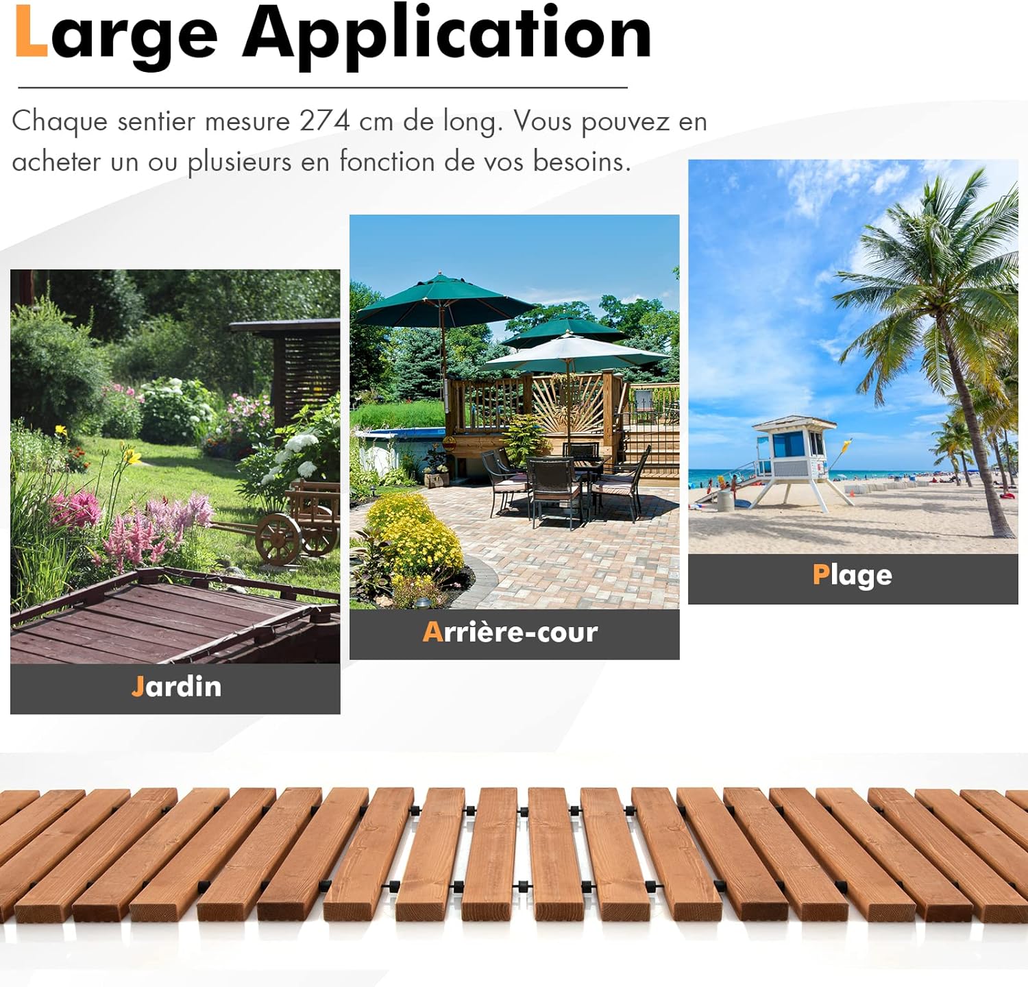 Passerella Arrotolabile per Giardino, Sentiero da Giardino con Filo di Ferro e Consistenza Antiscivolo Resistente alle Intemperie, Percorso in - 7