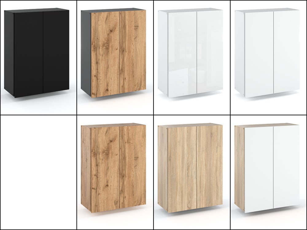 Szafka łazienkowa wisząca nad umywalkę 60cm zamykana biały połysk - 6