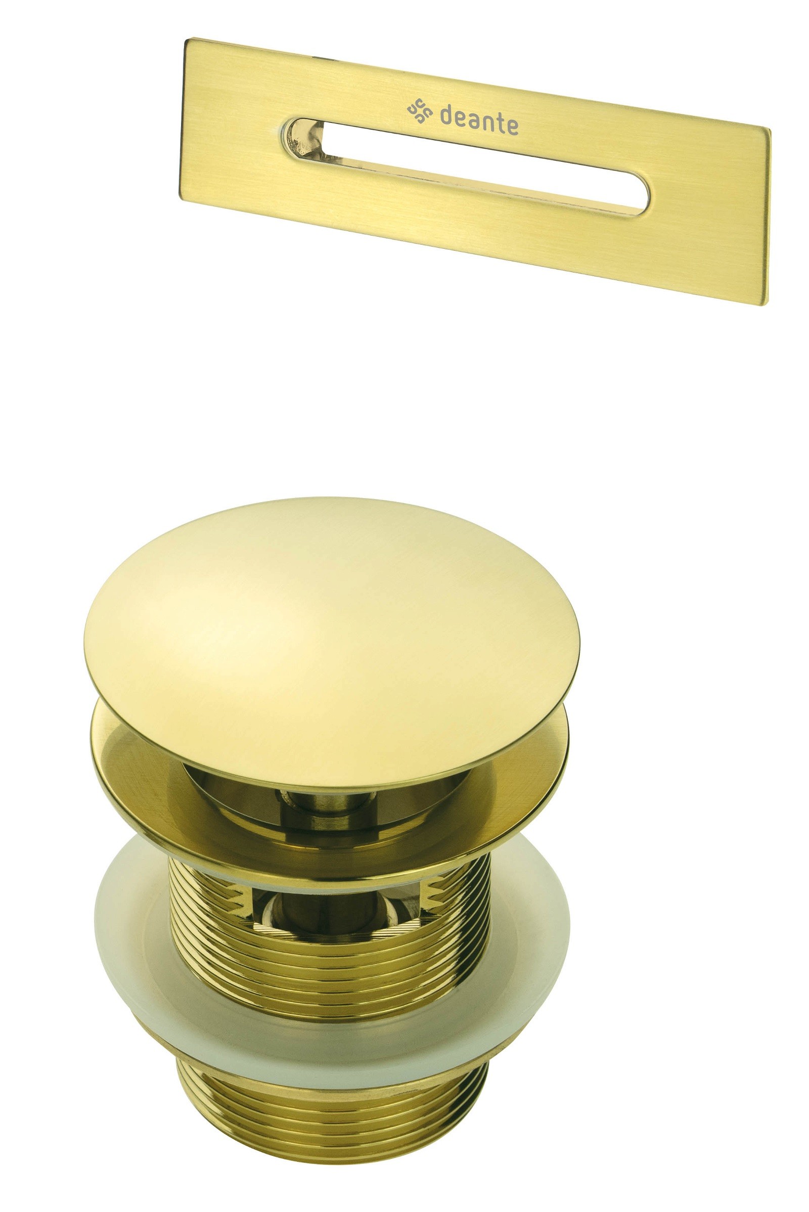 Deante  Kit De Accesorios Para Bañera, Desagüe Y Tapón Rebosadero En Color Cepillado Kyy_r10b, Cepillado Oro , Leroy Merlin