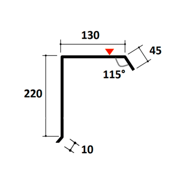 Bande de Rive Grand Développé Longueur 2,10m - Rouge / Brun RAL 8012 - 2