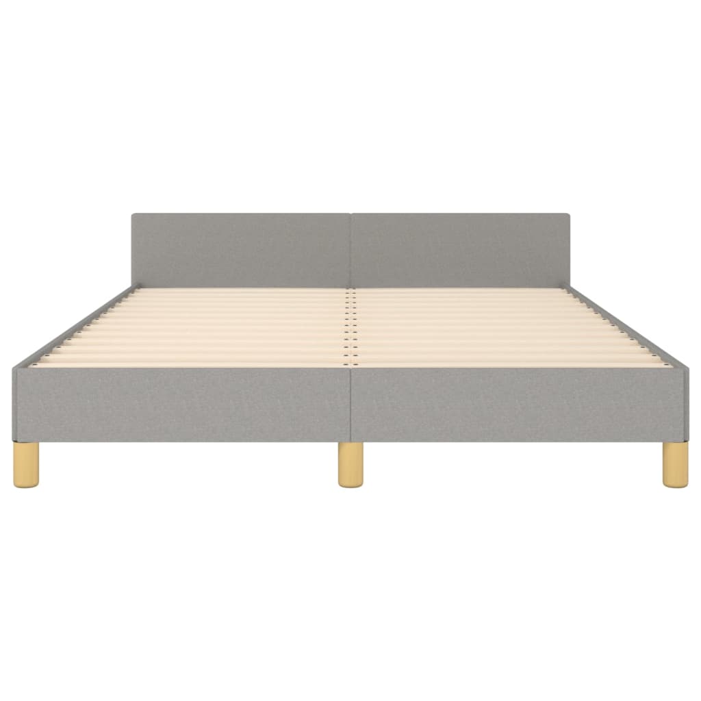Cadre de lit sans matelas gris clair 140 x 200 cm tissu - 6