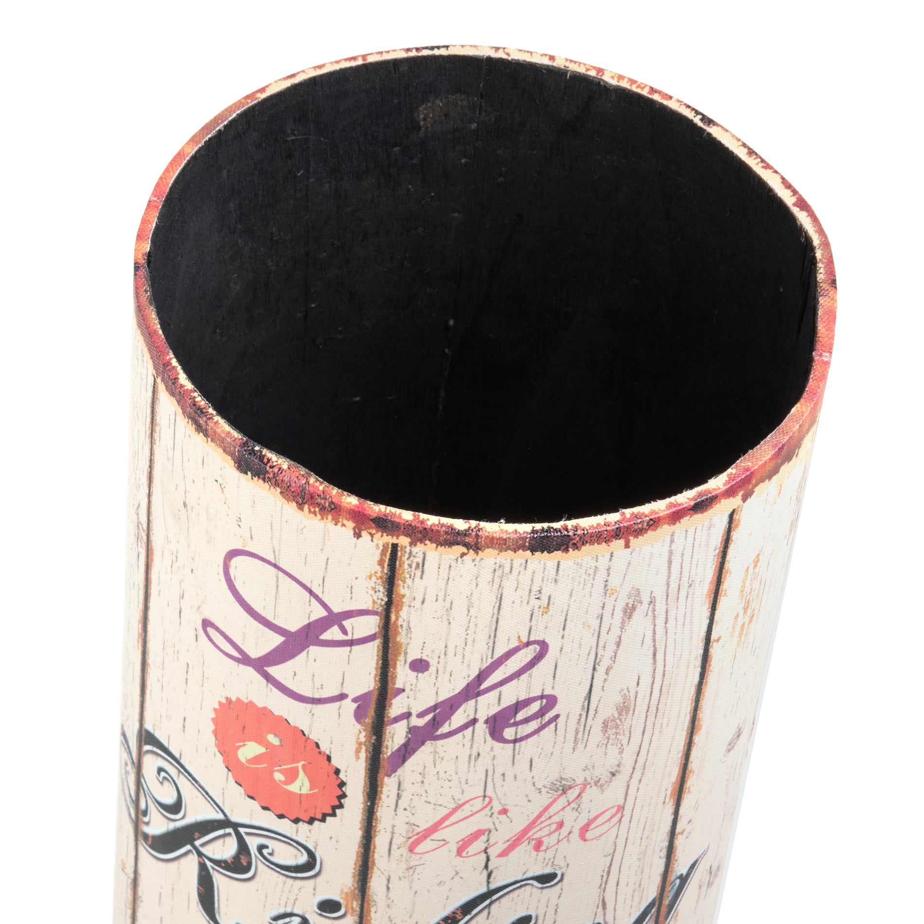 Porte- Parapluies Rebecca Mobili Canvas Ronde Beige Rangement 49x20x20 - 4