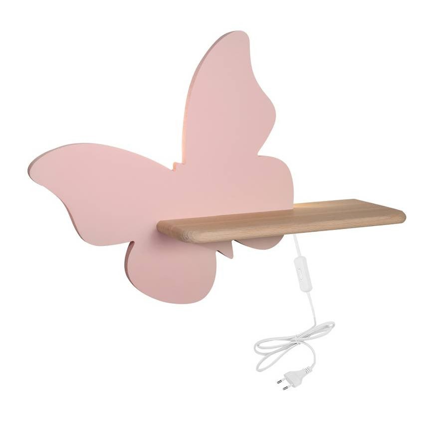 Kinkiet Butterfly różowo-jasne drewno LED 4W 4000K 250lm wym: 29,5 x 40 x 12 cm metal IP20 Candellux
