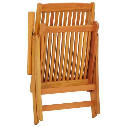 Chaise de jardin pliable sans coussin en bois Marron - 6