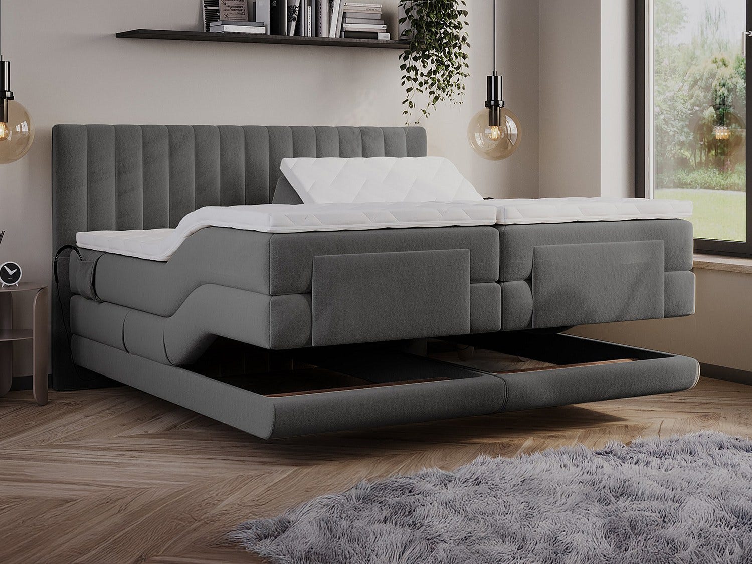 Ensemble 2 Sommiers Relaxation Électrique Flexpalace 80x200 + 2 Matelas Memoire De Forme Noir Ensemble 2 Sommiers Relaxation Électrique Flexpalace 80x200 + 2 Matelas Memoire De Forme Noir