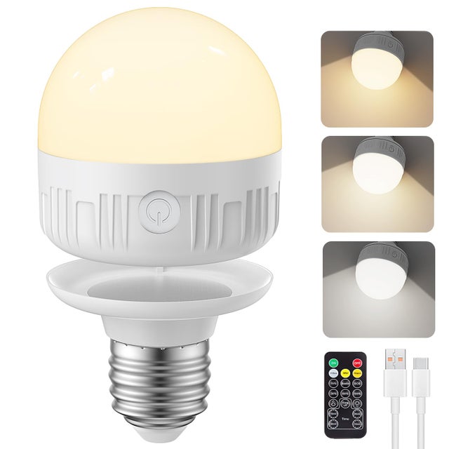 AUTRUCKER Bombilla LED magnética tricolor recargable por USB, casquillo E27, 7 W (1 unidad)