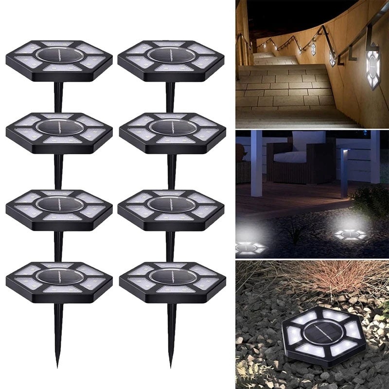 Spots Solaires LED Avec Piquets X4 - Câble 3M - Éclairage Exterieur